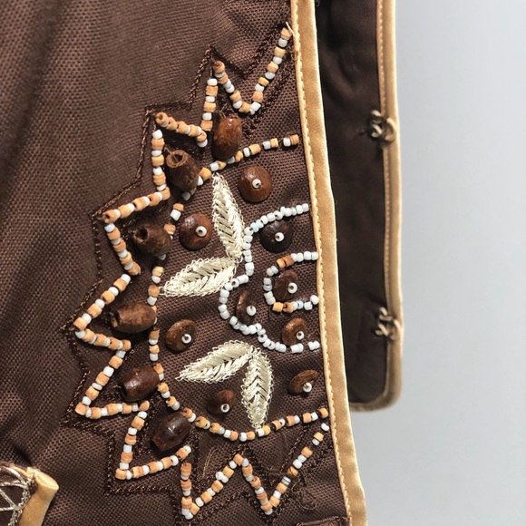 The Limited Brown Beaded Embroidered Blazer S - Picture 5 of 8